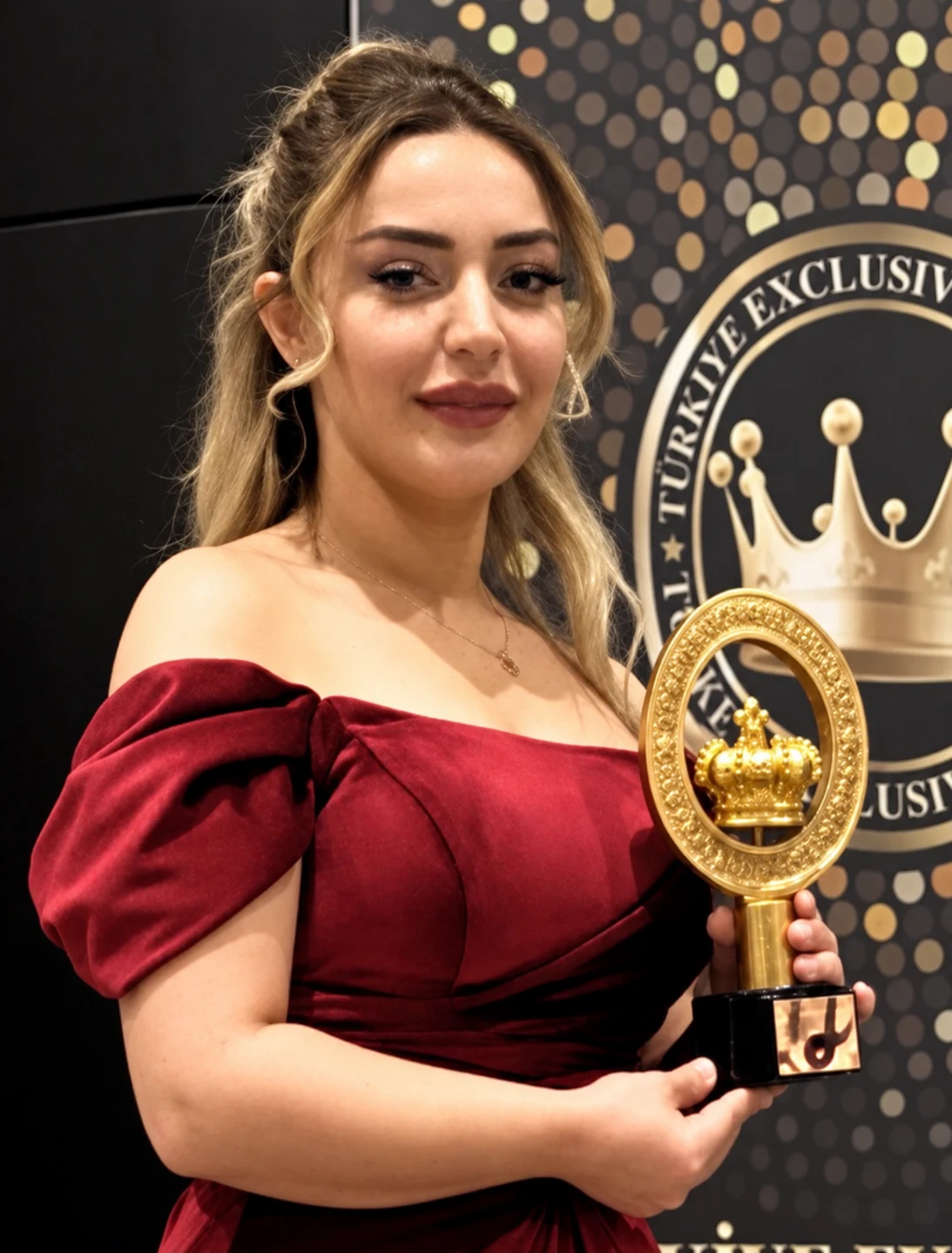 Dr Alev holding a professional award